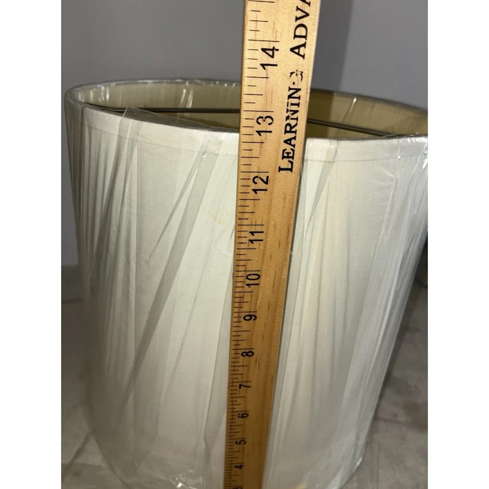 Lamp Shade Cream Round Drum Fabric Table 13x12